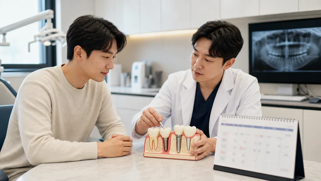 윗 어금니 임플란트 기간 안내 이미지